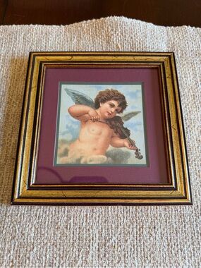 Vintage Home Interiors Angel Cherub Framed Picture